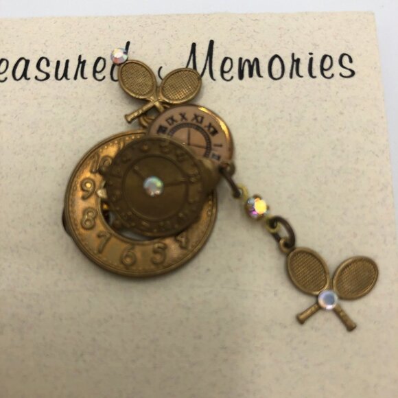 TREASURED MEMORIES "Work in Time for Tennis" Pin - Picture 2 of 4